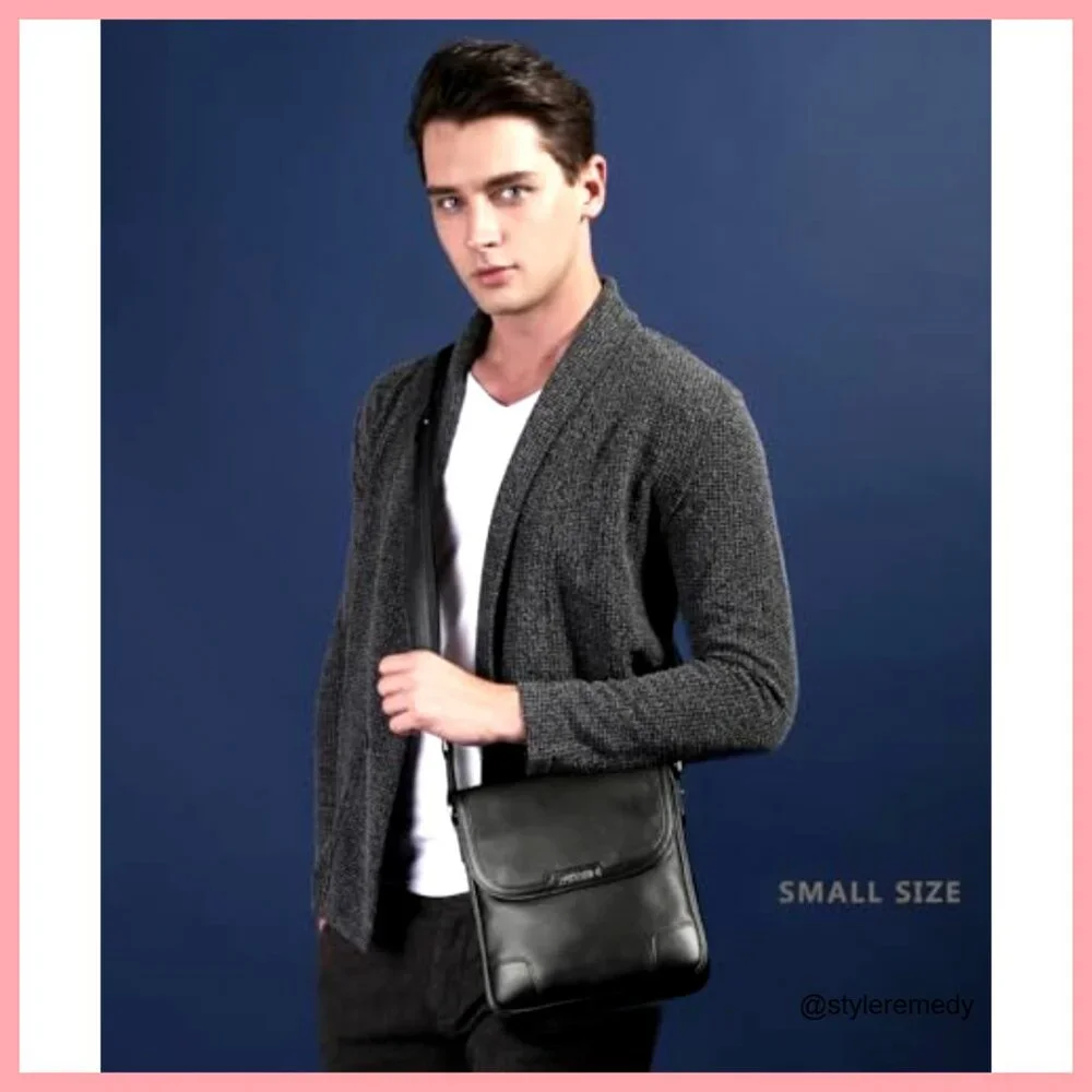 Full Grain Cowhide Messenger Bag for Tablets and Business Work